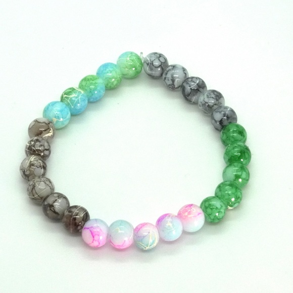 8mm Beaded Bracelet #BRB-166 - Picture 2 of 2